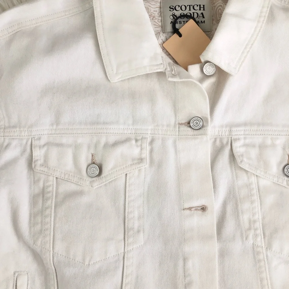 NWT Scotch & Soda 100% Cotton Off-White Denim Jacket XL - Picture 4 of 13